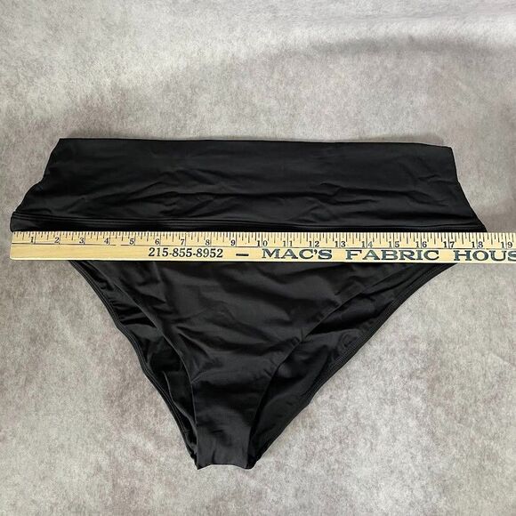 prAna Bikini Bottom Women Size XL Black High Rise High Leg Scrunch Butt Swimwear - Picture 14 of 14